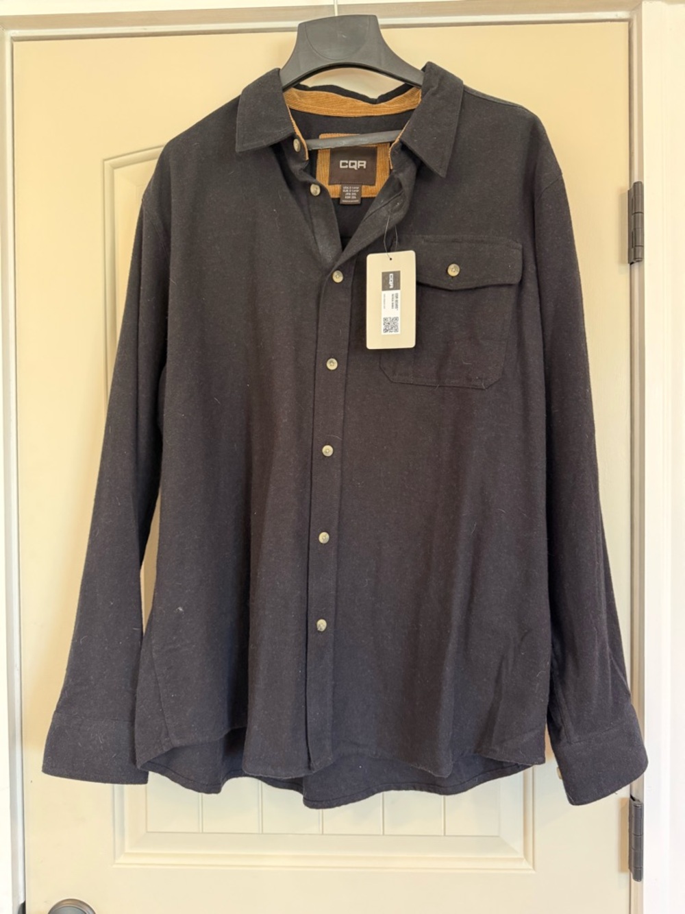 CQR Men's Black Casual Button-Down Shirt